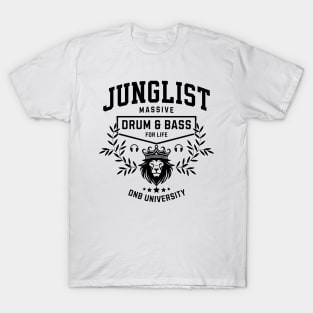 JUNGLIST  - DNB University Crest (Black) T-Shirt